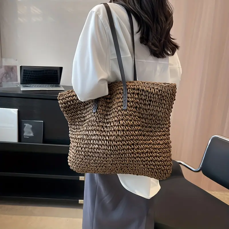 ARIA™ STRAW WOVEN LARGE CAPACITY TOTE BAG - Image 4
