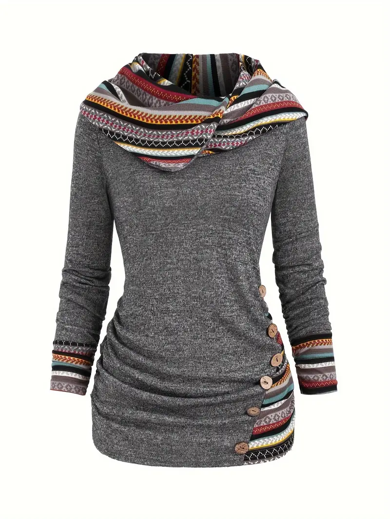 AVRA™ FASHION STRIPED KNIT HOODED SWEATSHIRT - Image 8