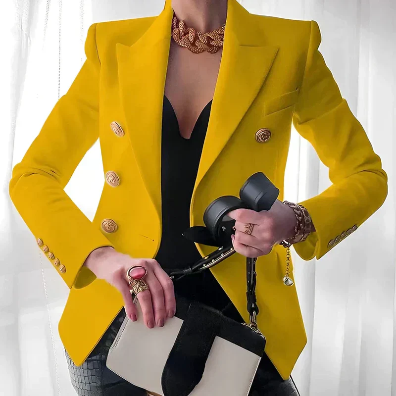 CÉLENE™ DOUBLE-BREASTED BLACK BLAZER - Image 4