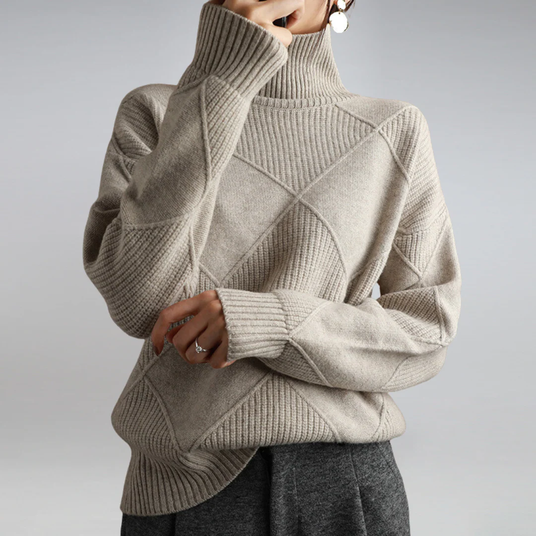 CINDARA™ – LUXE COTTON TURTLENECK SWEATER - Image 6