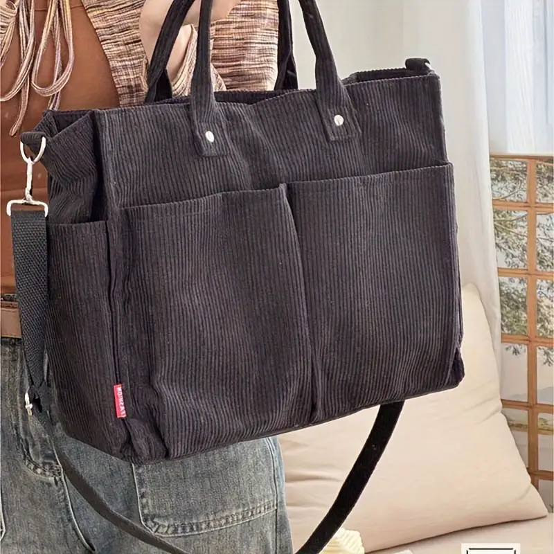 CHIC CORDUROY™ BLACK STRIPED CROSSBODY - Image 15