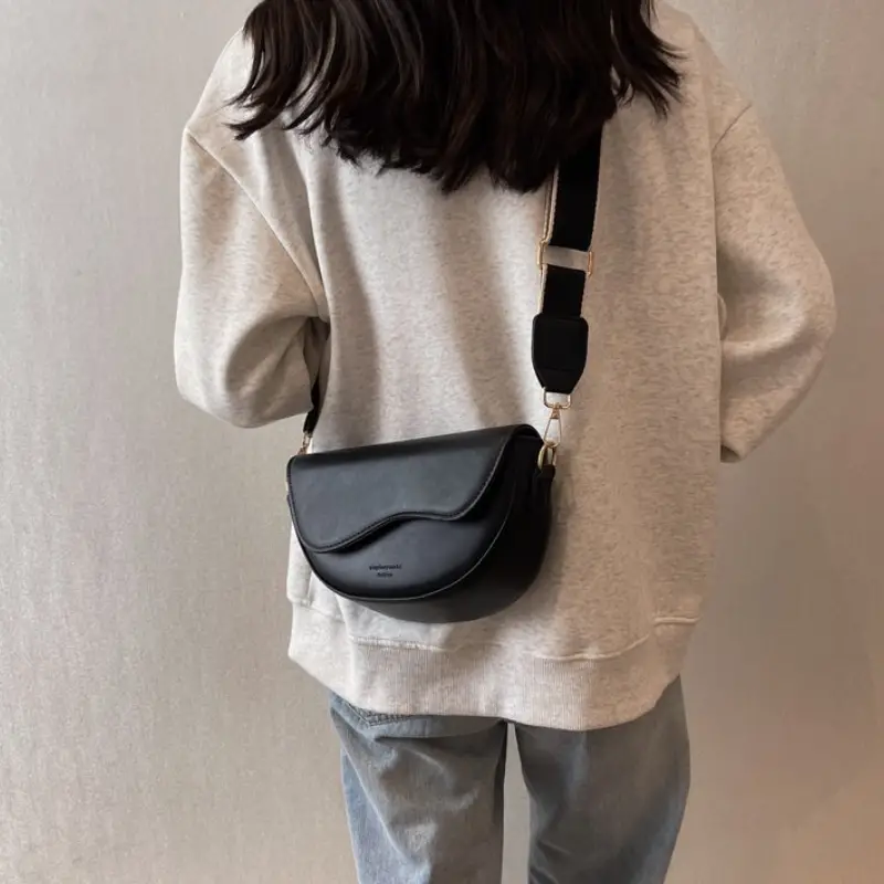 ELEANOR™ VINTAGE SOLID COLOR SADDLE BAG - Image 3