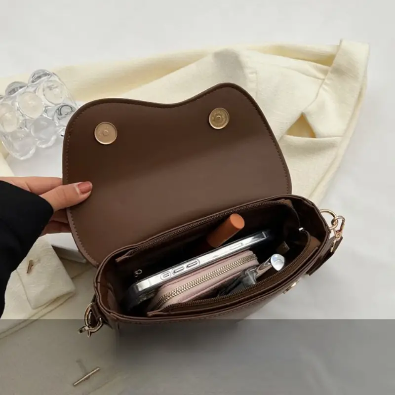 ELEANOR™ VINTAGE SOLID COLOR SADDLE BAG - Image 4
