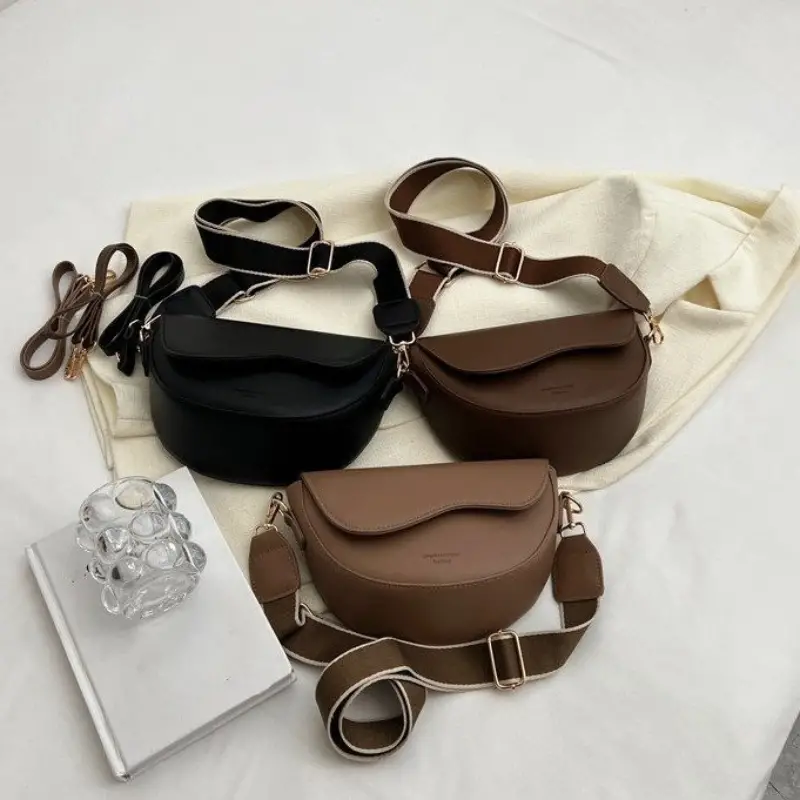 ELEANOR™ VINTAGE SOLID COLOR SADDLE BAG - Image 6