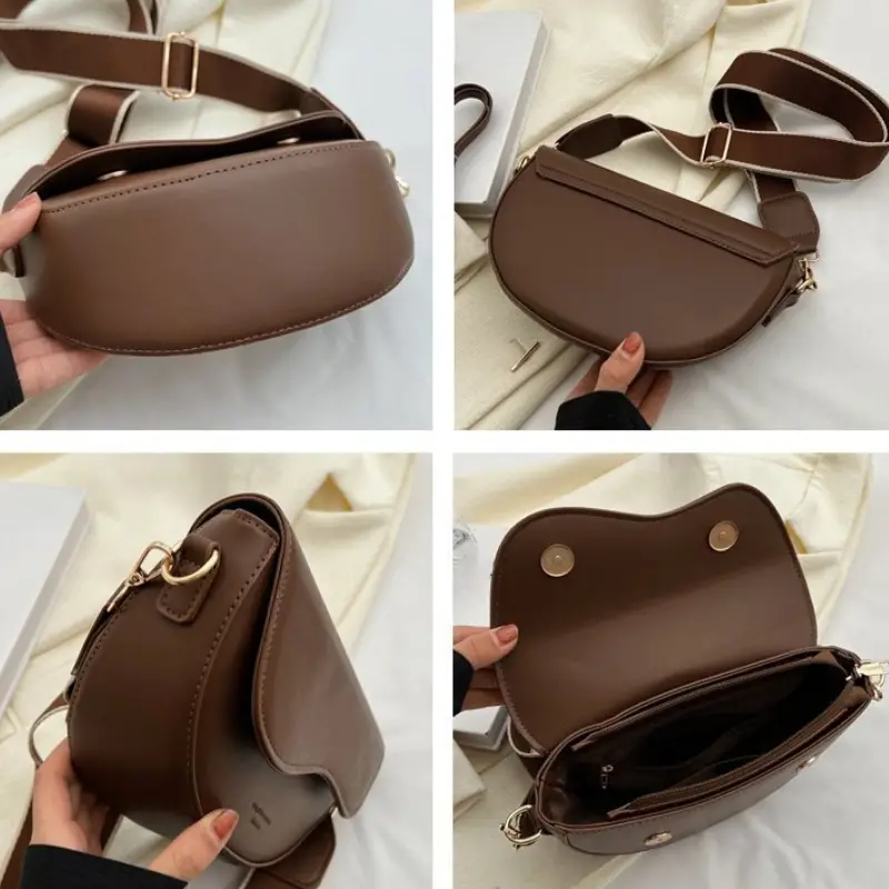 ELEANOR™ VINTAGE SOLID COLOR SADDLE BAG - Image 7