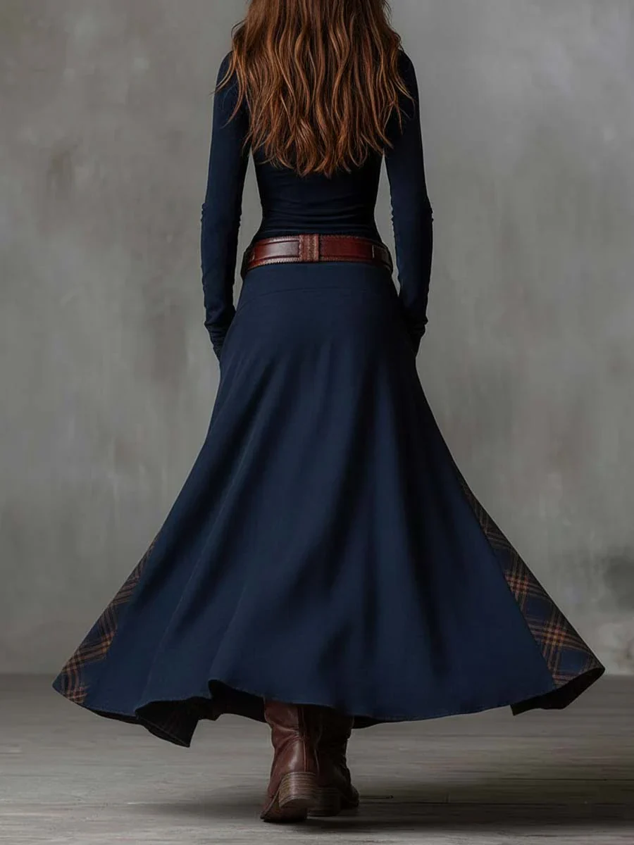 ELISA™ | SUEDE MAXI DRESS WITH BELT - Image 9