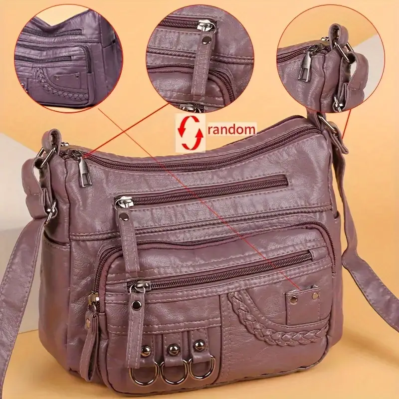 EVELYN™ VINTAGE PU CROSSBODY BAG - Image 8