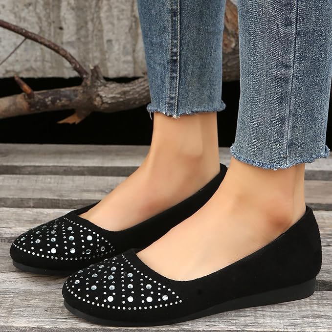 HARRIET™ WOMEN'S RHINESTONE ORTHOPEDIC FLAT SHOES - Image 12