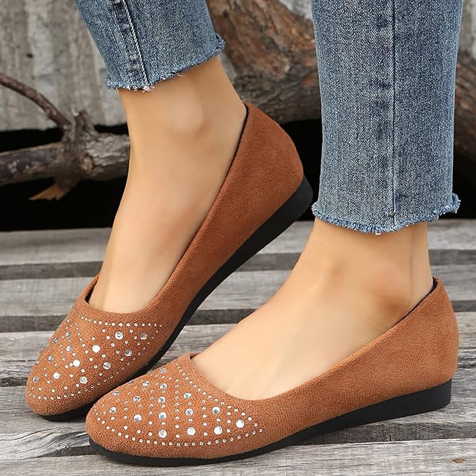 HARRIET™ WOMEN'S RHINESTONE ORTHOPEDIC FLAT SHOES - Image 4