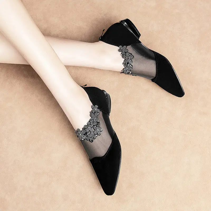 WOMEN'S MESH HOLLOW-OUT HIGH/LOW HEEL SANDALS - Image 4