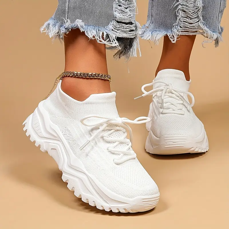 KATHERINE™ WOMEN'S WHITE FASHION WEAVING SHOES - Image 3