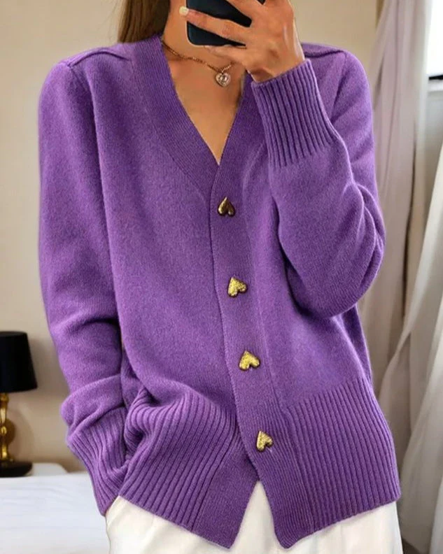 LEONA™ | HEART-BUTTON CARDIGAN - Image 4