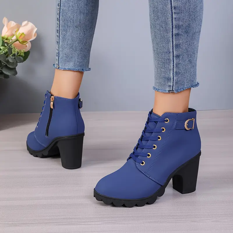 LILARDIA™ WOMEN'S HIGH HEELED CHUNKY ANKLE BOOTIES - Image 11