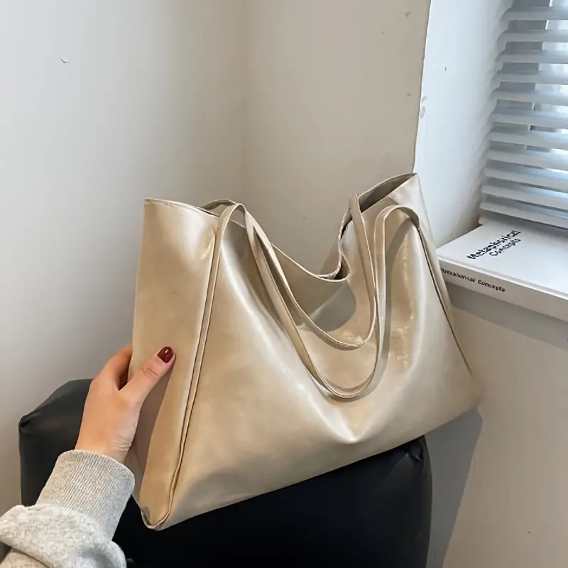 LILY™ RETRO SOLID COLOR TOTE BAG - Image 13