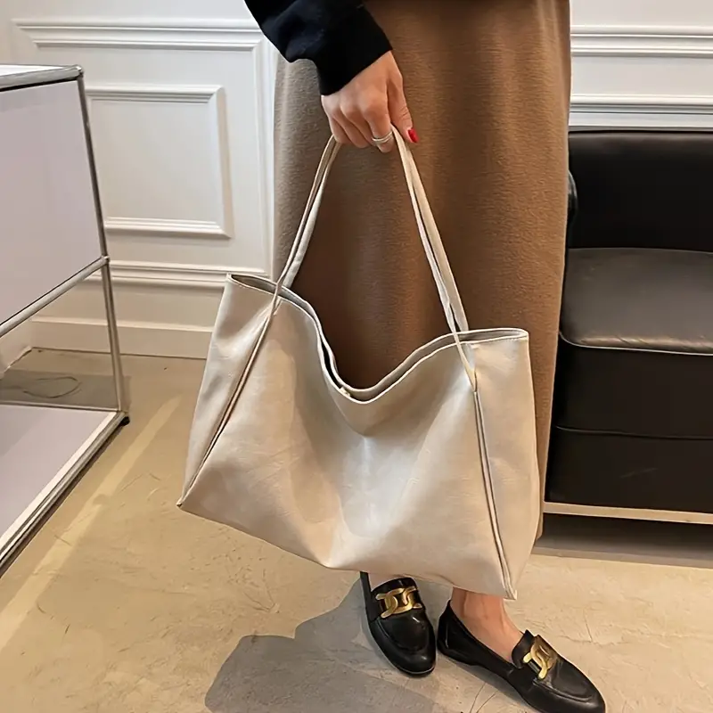 LILY™ RETRO SOLID COLOR TOTE BAG - Image 6