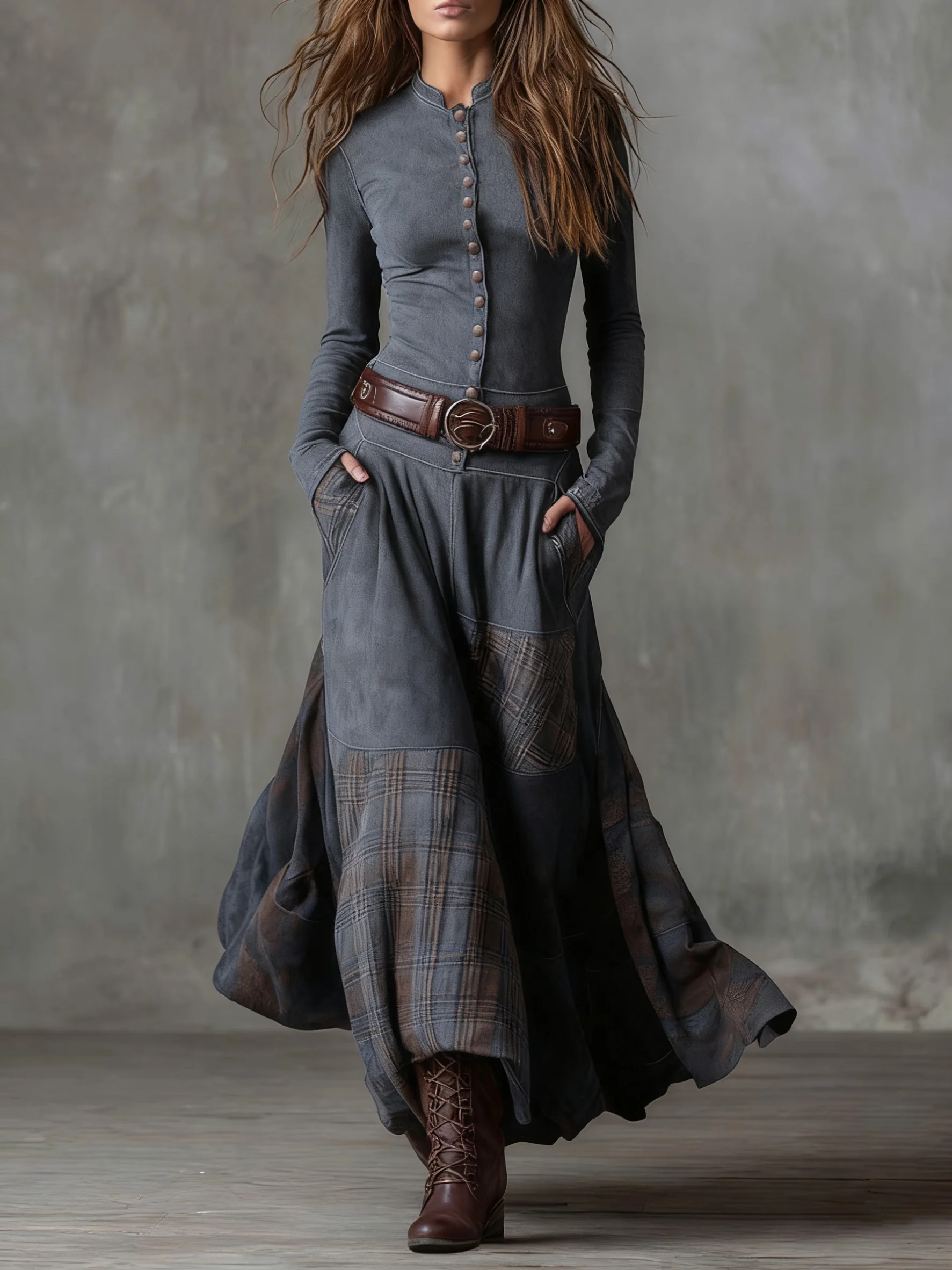 LILY™ | BELTED SUEDE MAXI DRESS - Image 4