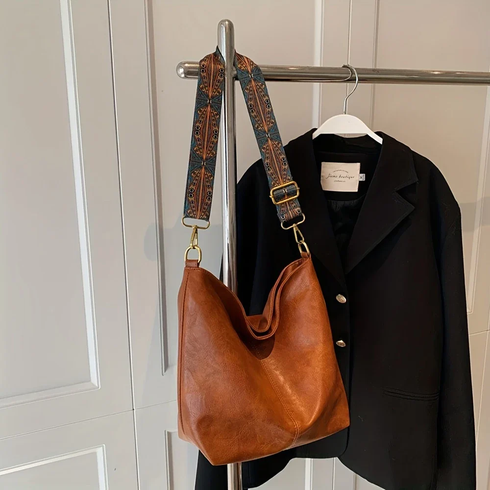 LOVELY LUXE™ — WIDE GEOMETRIC STRAP LARGE CAPACITY CROSSBODY BAG - Image 12