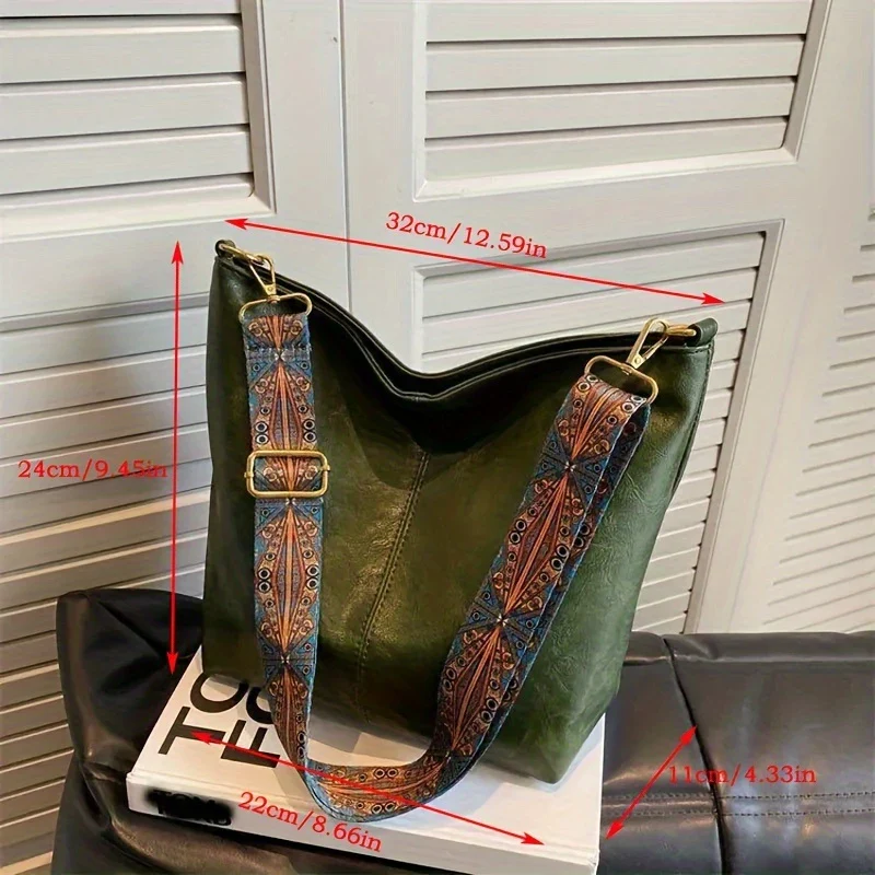 LOVELY LUXE™ — WIDE GEOMETRIC STRAP LARGE CAPACITY CROSSBODY BAG - Image 13