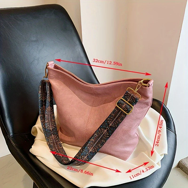 LOVELY LUXE™ — WIDE GEOMETRIC STRAP LARGE CAPACITY CROSSBODY BAG - Image 15