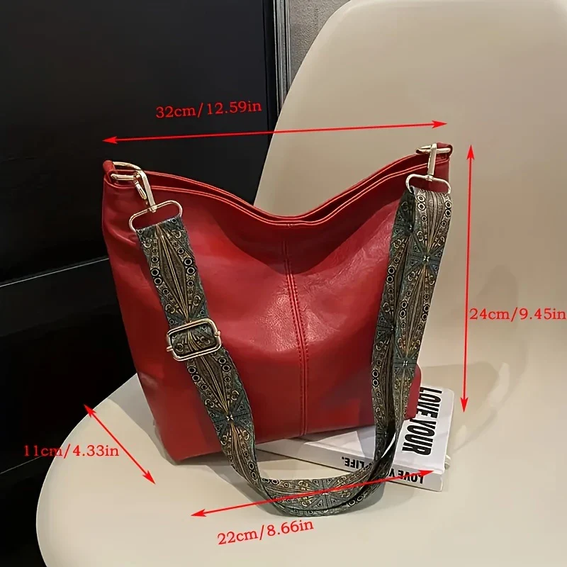 LOVELY LUXE™ — WIDE GEOMETRIC STRAP LARGE CAPACITY CROSSBODY BAG - Image 6
