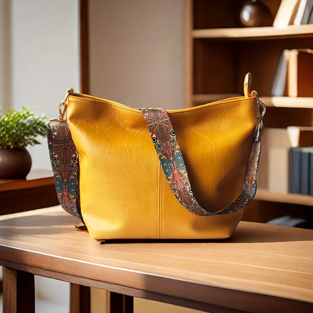 LOVELY LUXE™ — WIDE GEOMETRIC STRAP LARGE CAPACITY CROSSBODY BAG - Image 8