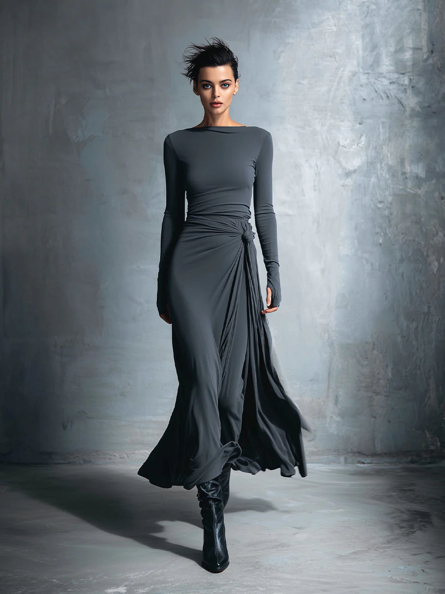 NAIARA™ | MAXI DRESS WITH SIDE TIE - Image 9