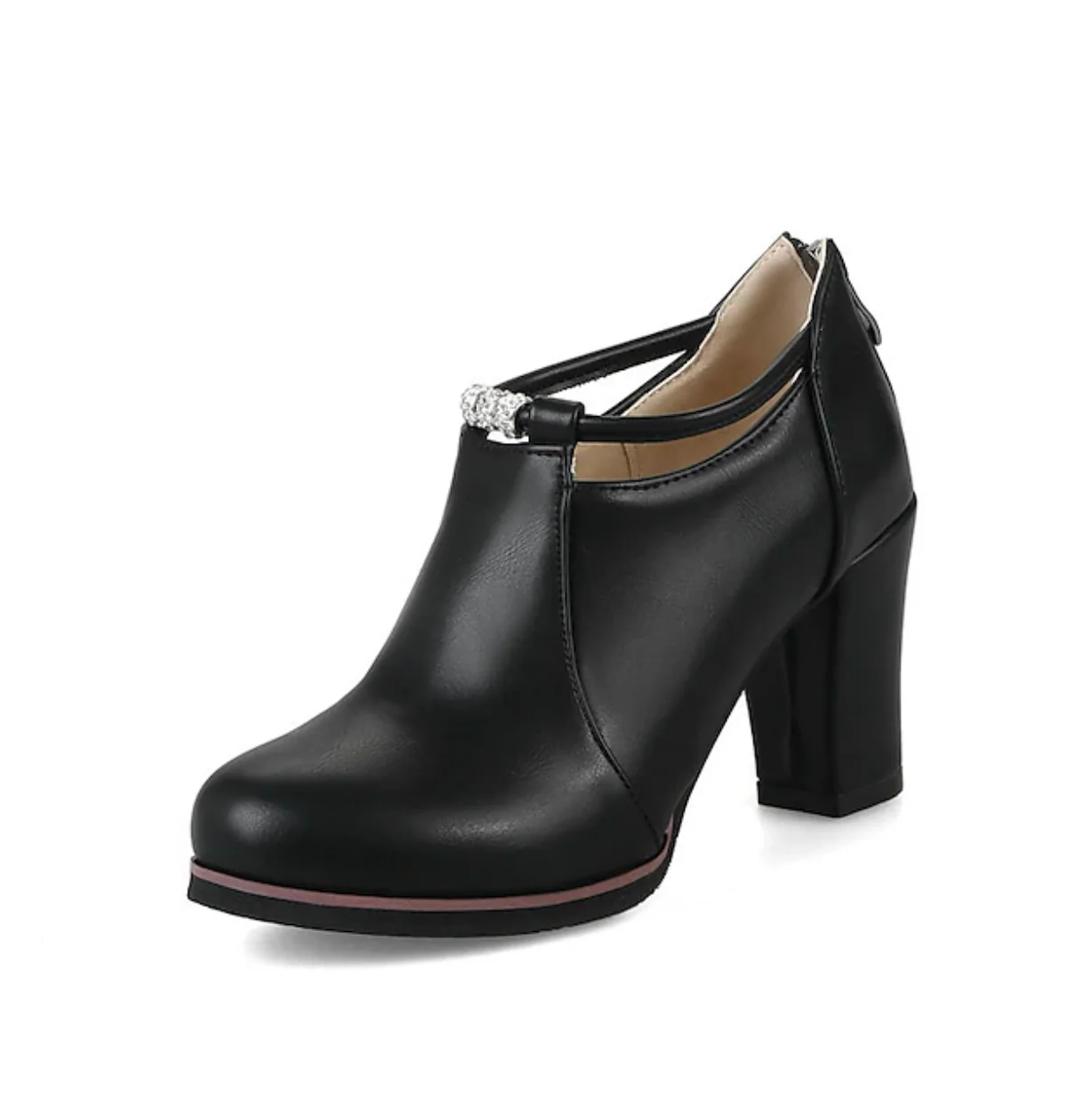 PENELOPE™ WOMEN'S RETRO ROUND TOE LEATHER HEELS - Image 8