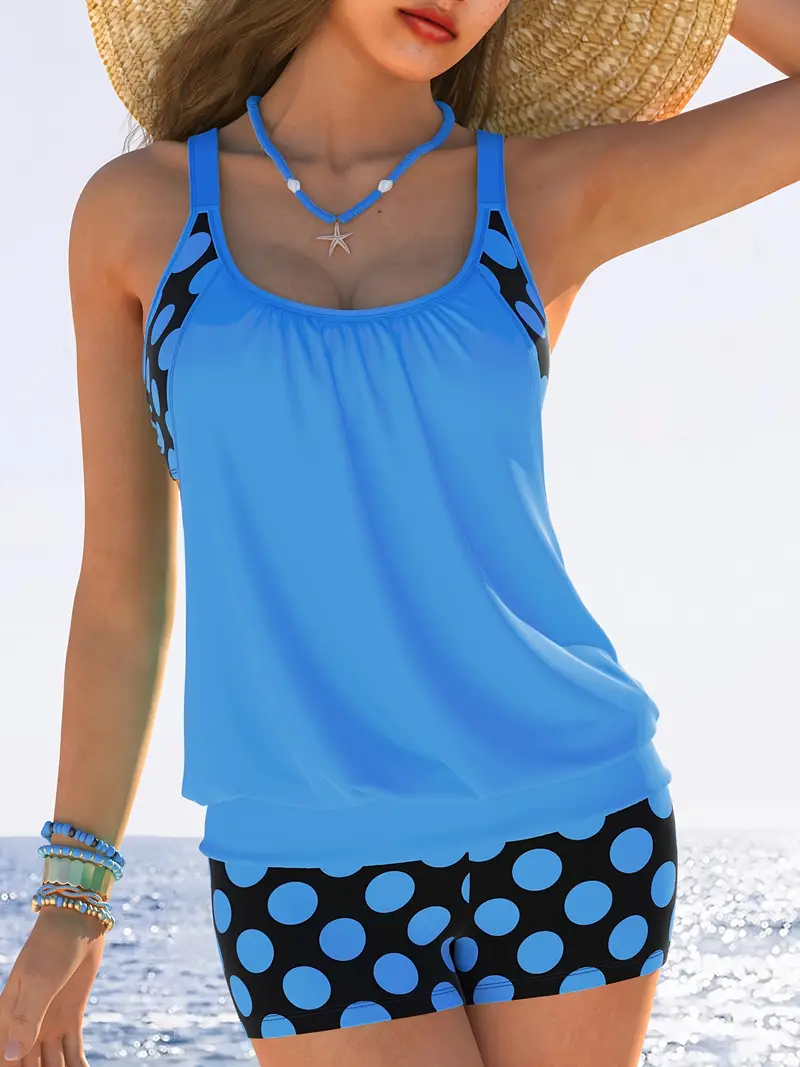 WOMEN'S POLKA DOT TANKINI SWIMWEAR SET - Image 5