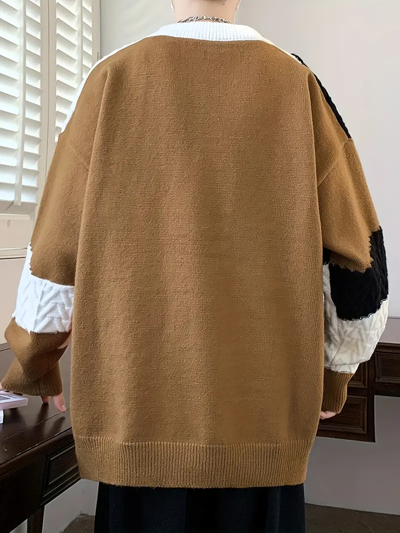 SAMUEL™ MEN'S COLOR-BLOCK CABLE KNIT SWEATER - Image 3
