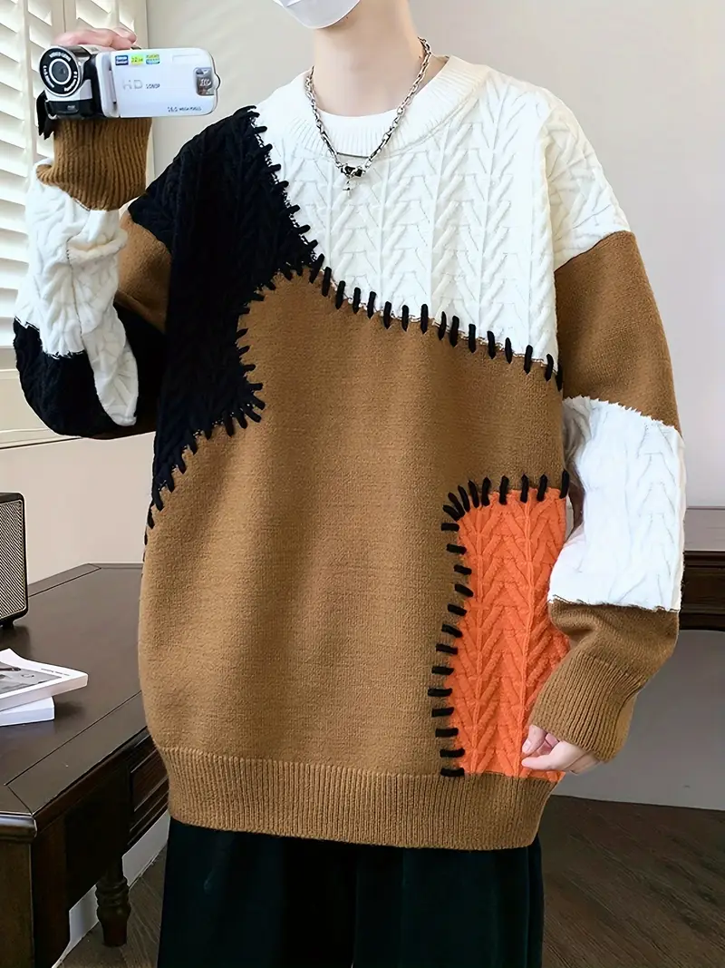 SAMUEL™ MEN'S COLOR-BLOCK CABLE KNIT SWEATER - Image 5