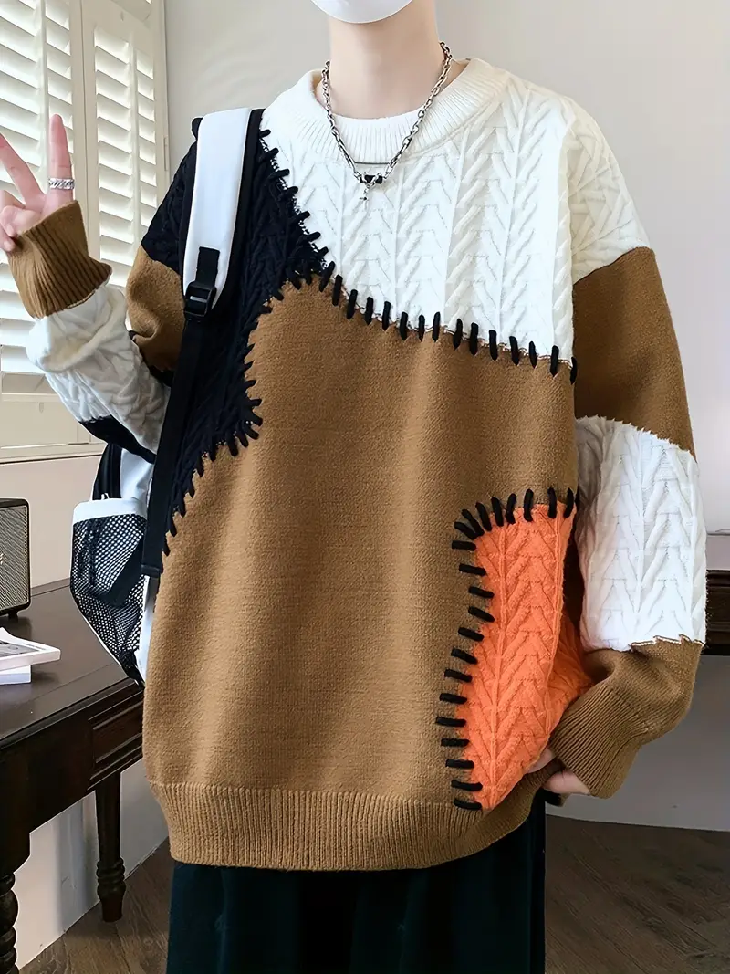 SAMUEL™ MEN'S COLOR-BLOCK CABLE KNIT SWEATER - Image 6