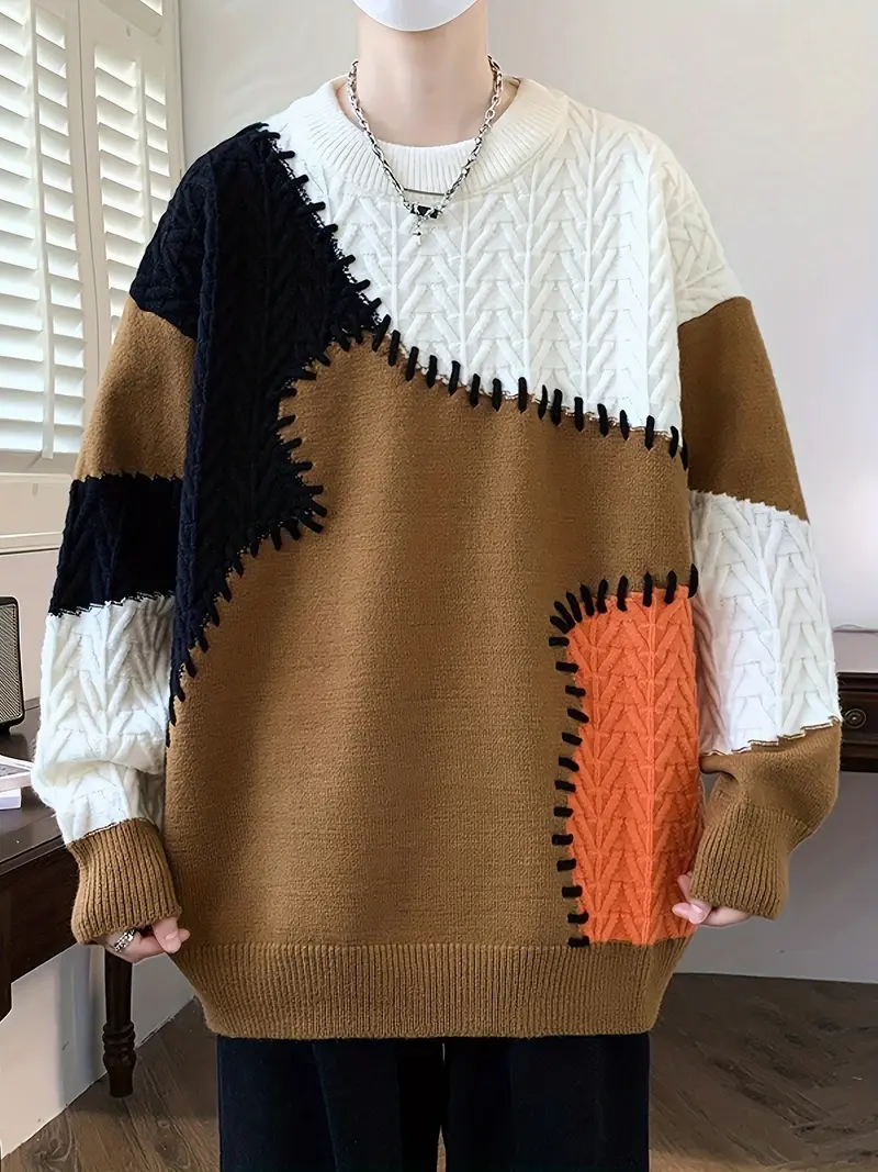 SAMUEL™ MEN'S COLOR-BLOCK CABLE KNIT SWEATER - Image 7