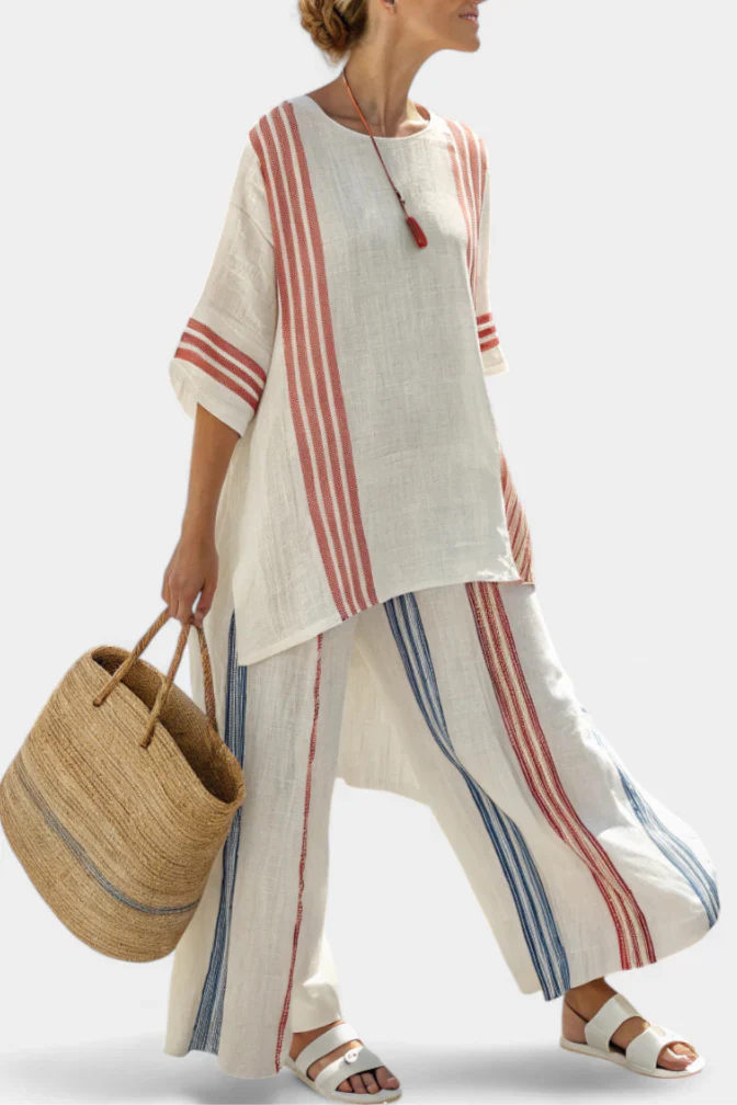 SOLVANE™ MULTICOLOR STRIPED TOP & MEDITERRANEAN PANTS - Image 4