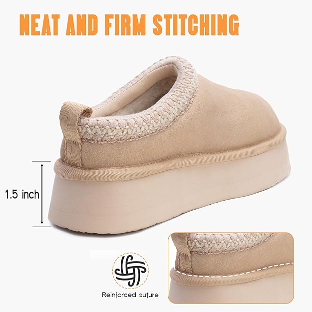 WOMEN'S PLATFORM SLIPPERS β COZY SUEDE ANKLE BOOTS WITH FLEECE LINING - Image 14