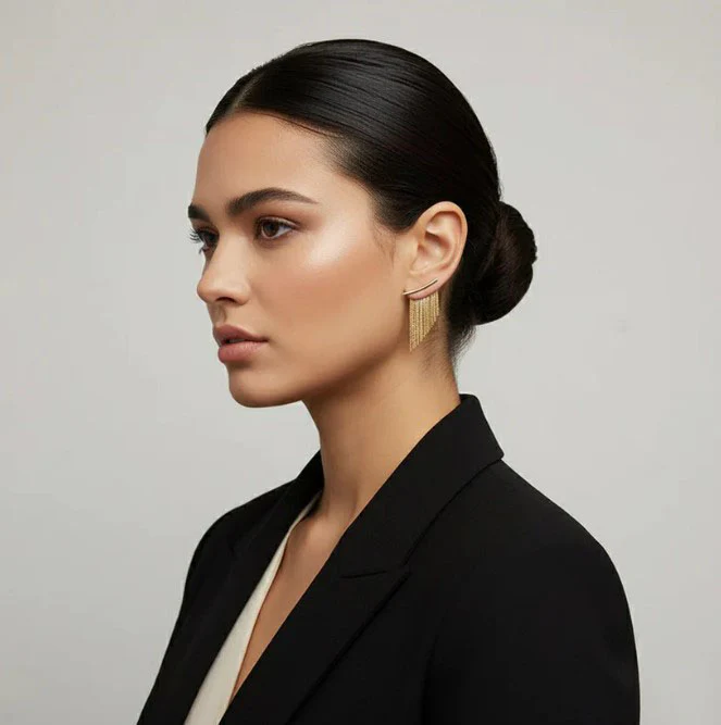 GOLDEN CASCADE VINTAGE EARRINGS - Image 2