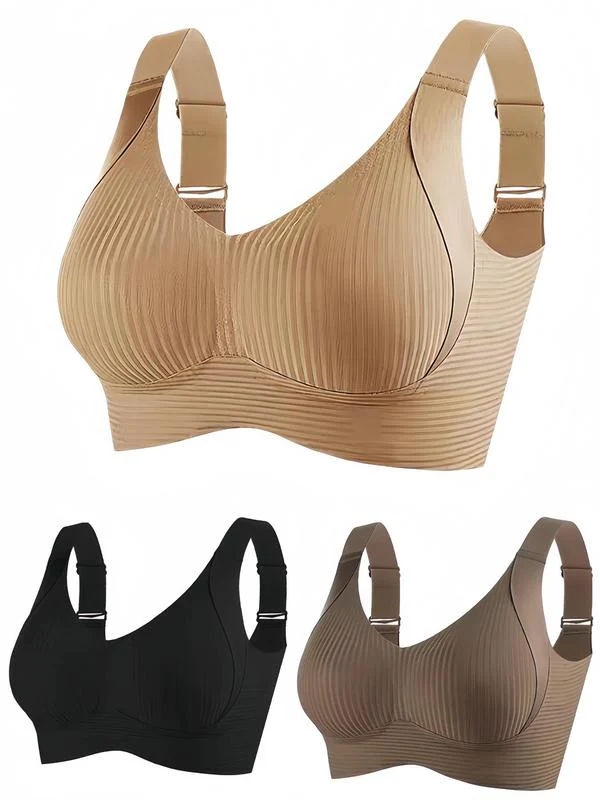 YAAMBA™ WOMEN'S SOLID COLOR WIRELESS BRA COMFORTABLE BREATHABLE SEAMLESS - Image 3