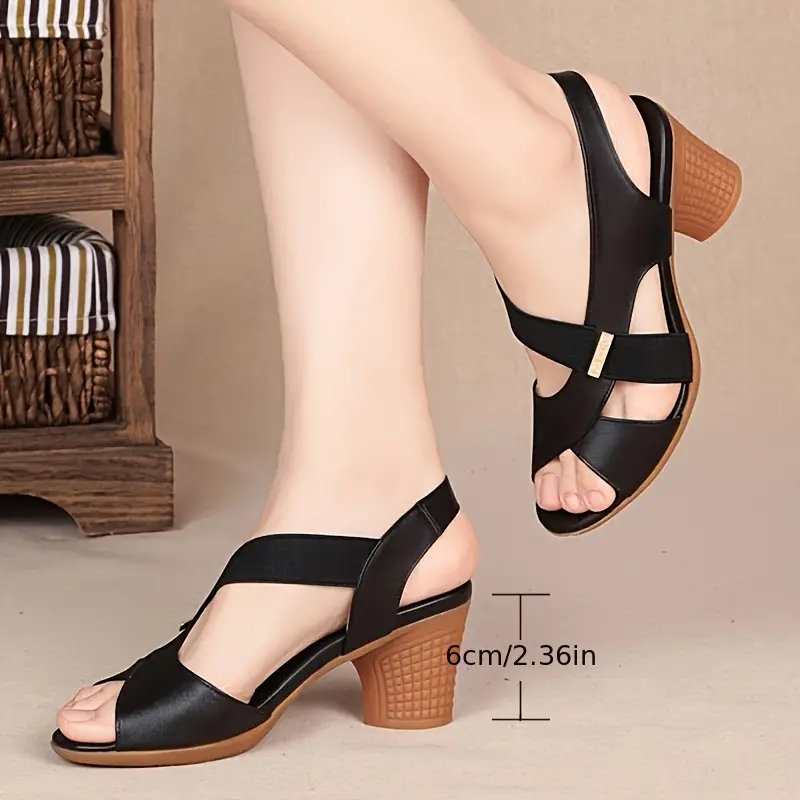 YARRADEEN⢠WOMEN'S CHUNKY HEELED SANDALS - Image 4