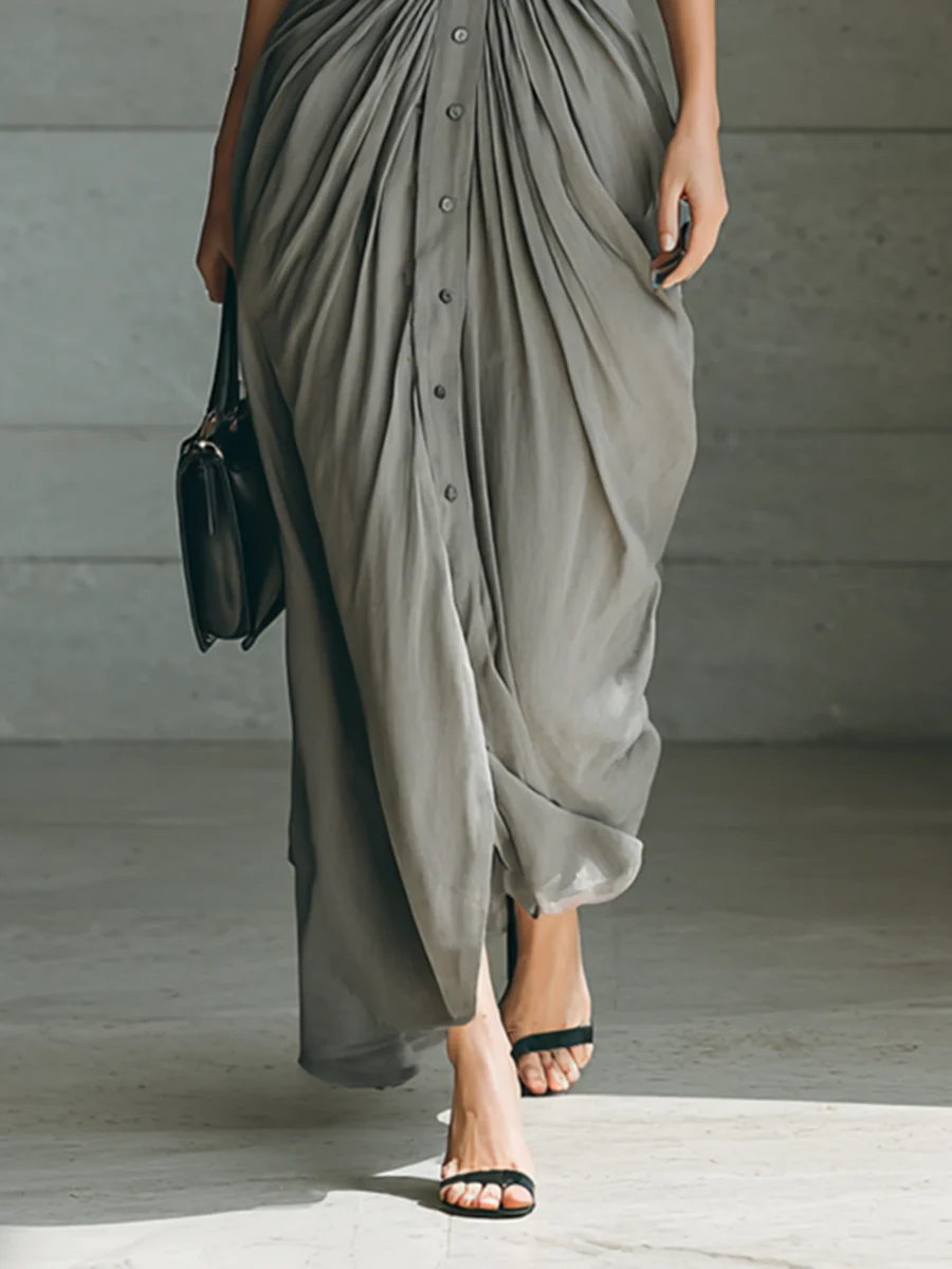 ZAHARA™ | LONG PLEATED DRESS - Image 3